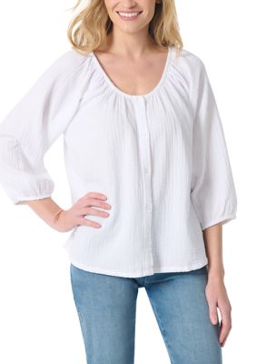 Gloria Vanderbilt Women's Indie Top, White, Small