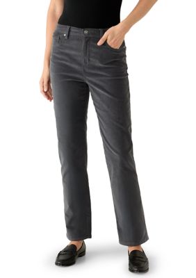 Gloria Vanderbilt Women's Amanda Classic Corduroy High Rise Pants, Grey, 18