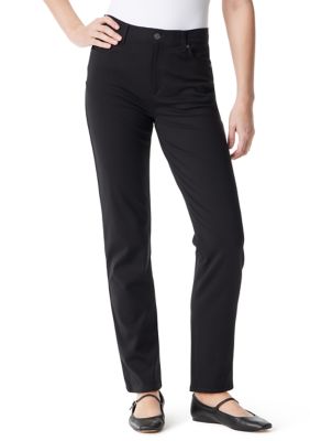 Gloria Vanderbilt Women's Amanda Ponte Pants, Black, 18