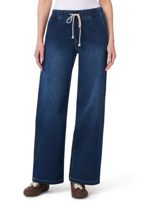 Gloria Vanderbilt Women's Relaxed Wide Leg Drawstring Jeans, XL