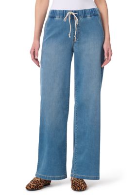 Gloria Vanderbilt Women's Relaxed Wide Leg Drawstring Jeans, XL