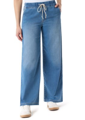 Gloria Vanderbilt Women's Petite Relaxed Wide Leg Drawstring Jeans, PXL