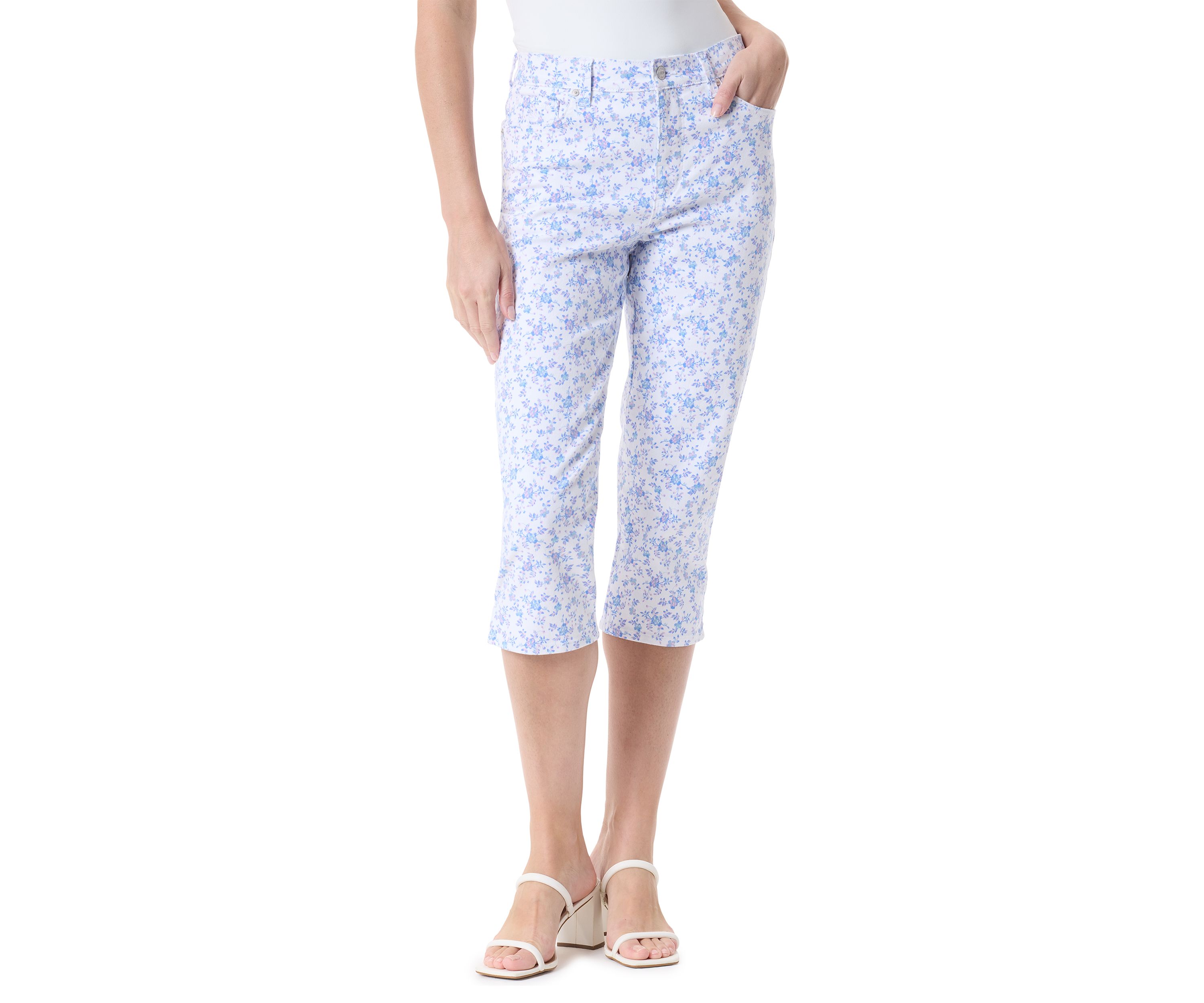 Petite Printed Amanda Capri Pants