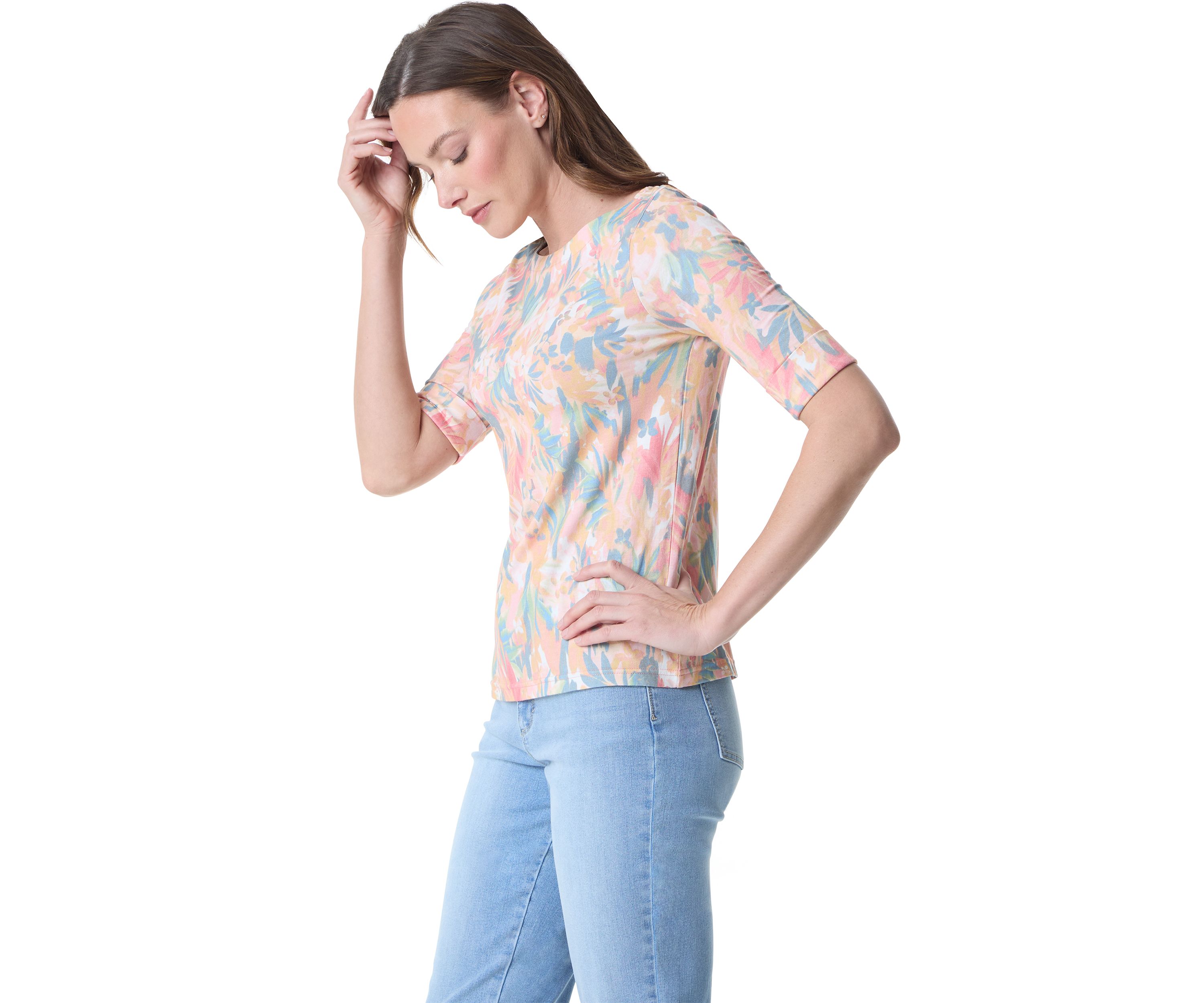 Petite Elbow  Sleeve Alanis Top 