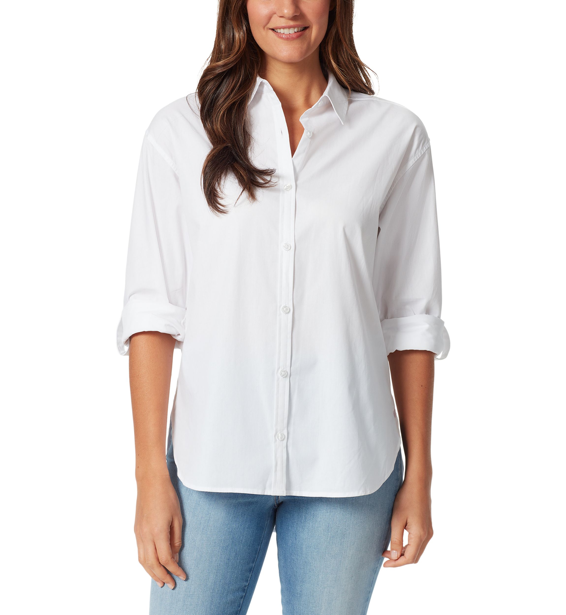 Petite Roll-Tab Sleeve Amanda Shirt 