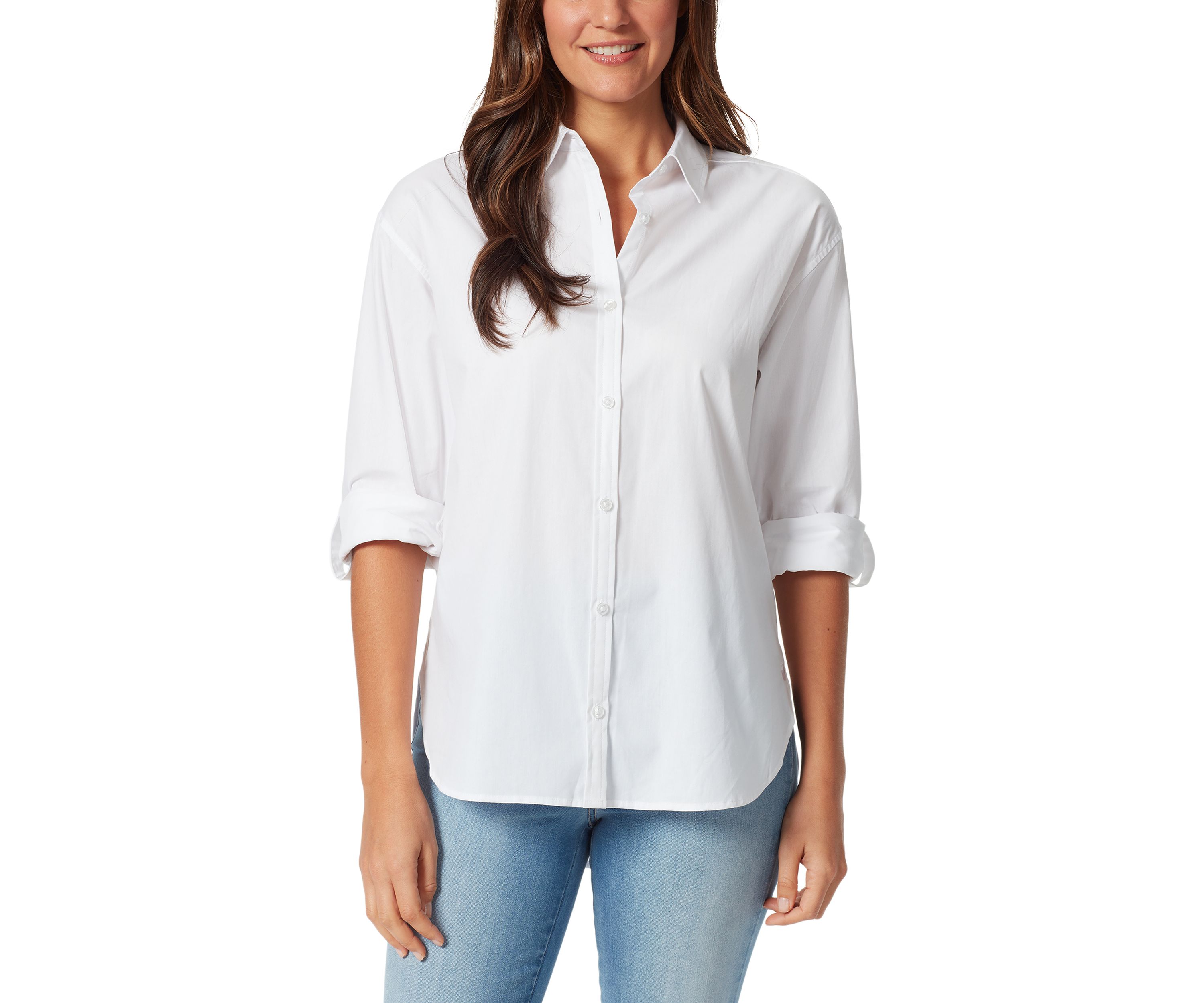 Petite Roll-Tab Sleeve Amanda Shirt 
