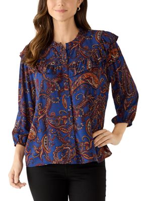 Gloria Vanderbilt Women's Nia Top, Blue, XL