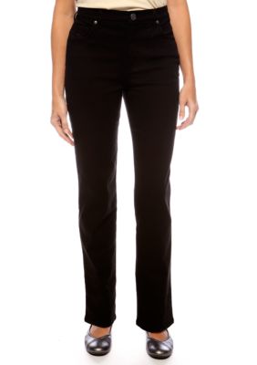 Gloria Vanderbilt Amanda Pull-On Jeans- Black Rinse 