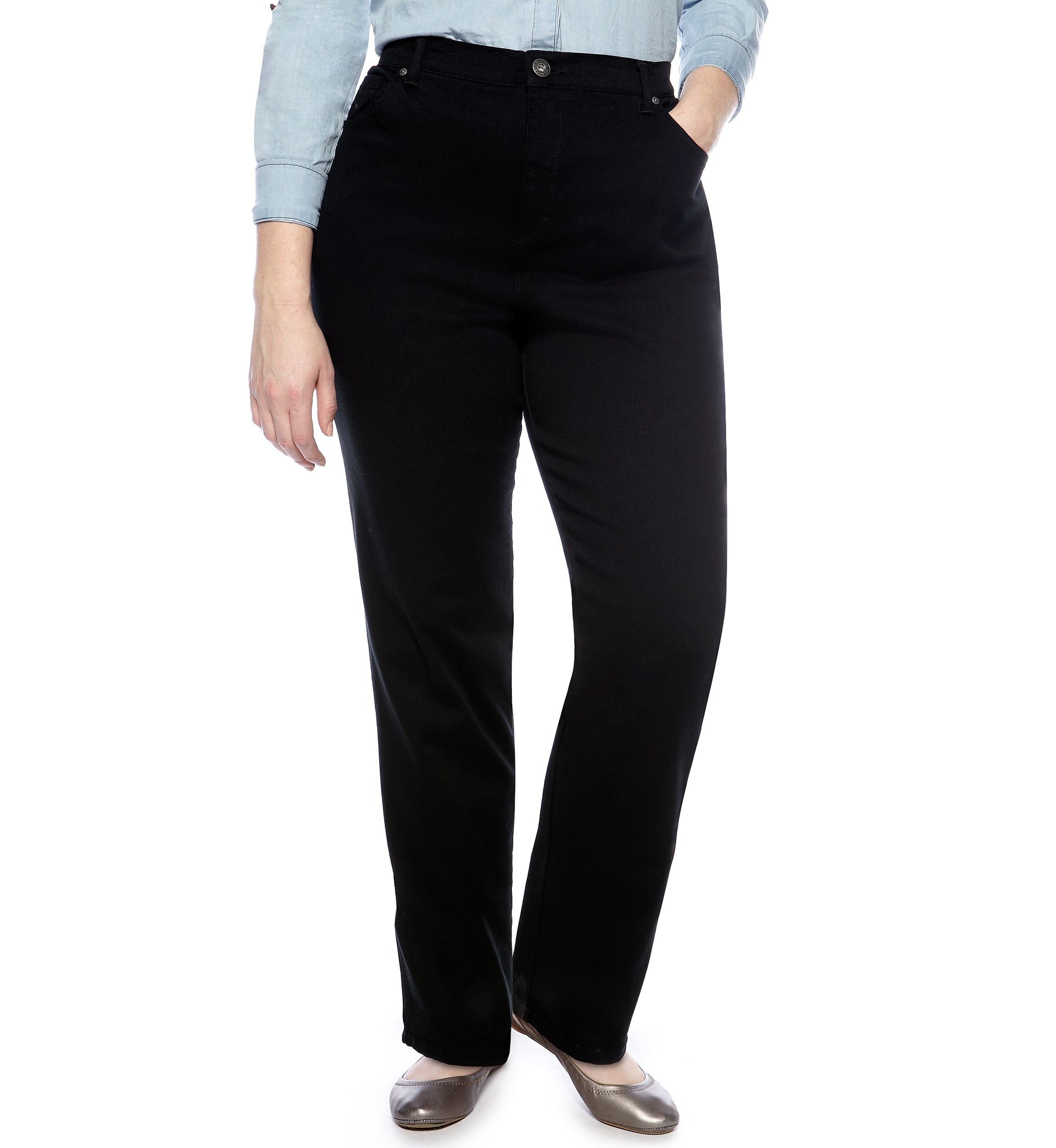 Plus Size Amanda 5 Pocket Jean in Black - Average Length