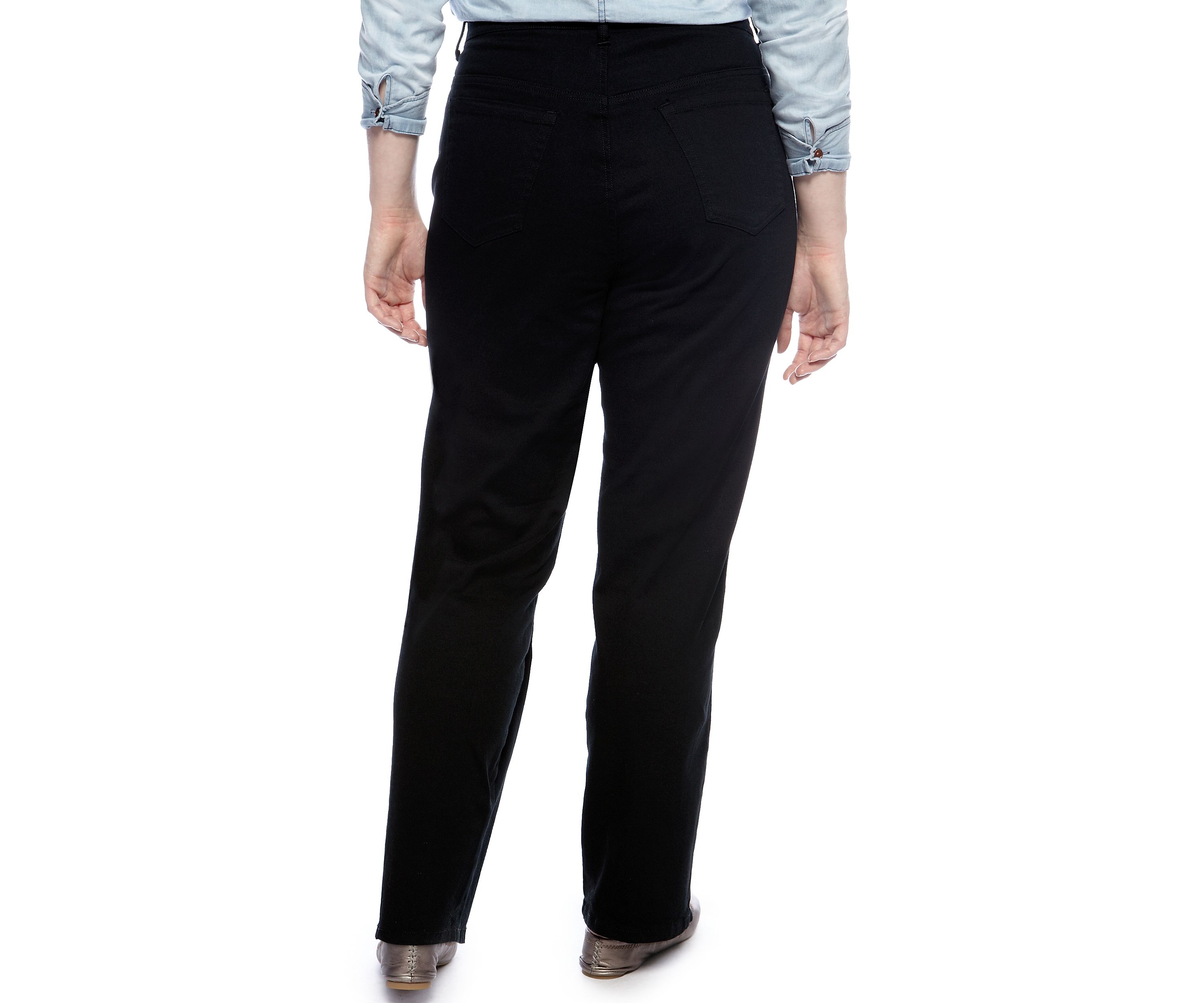 Plus Size Amanda 5 Pocket Jean in Black Short Length