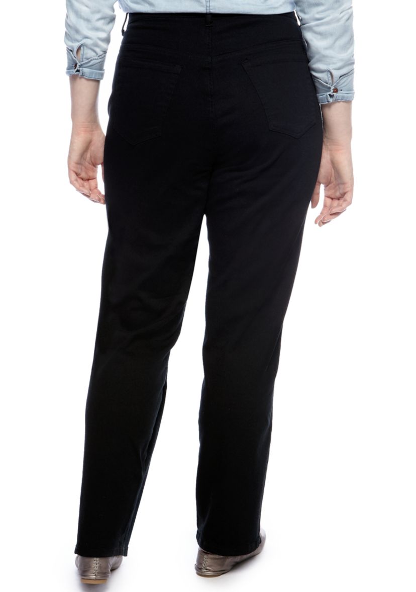 Plus Size Amanda 5 Pocket Jean in Black Short Length