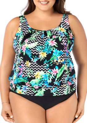 shapesolver plus size bold moves flyaway swim dres