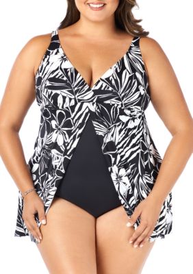 shapesolver plus size bold moves flyaway swim dres