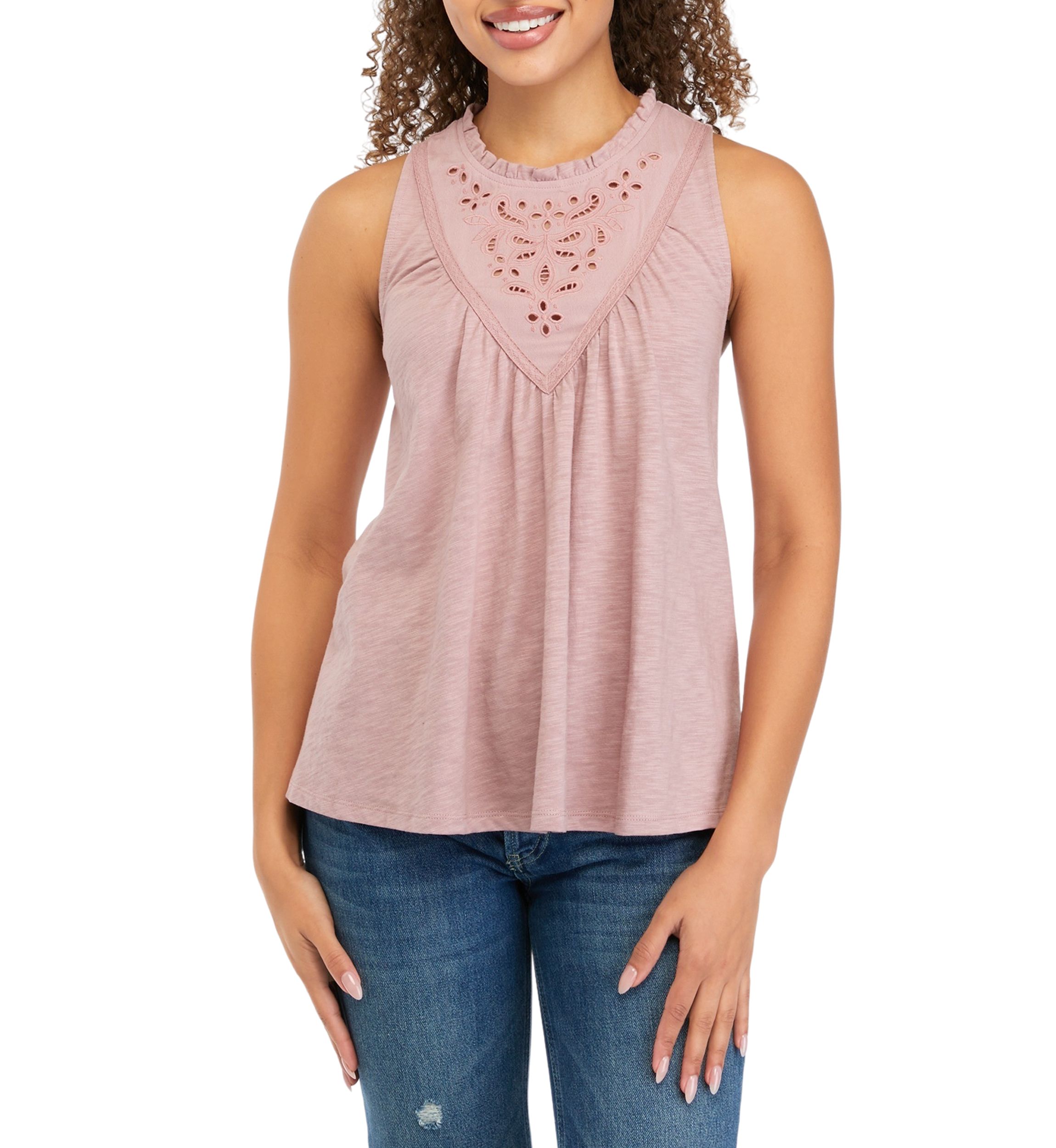 Sleeveless High Neck Swing Tank Top