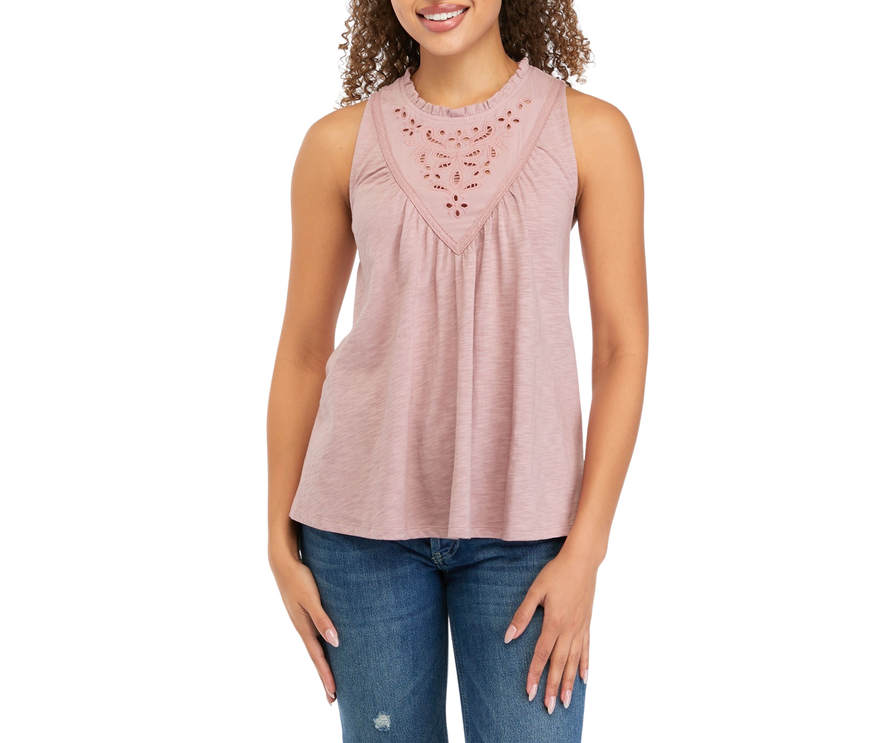 Sleeveless High Neck Swing Tank Top