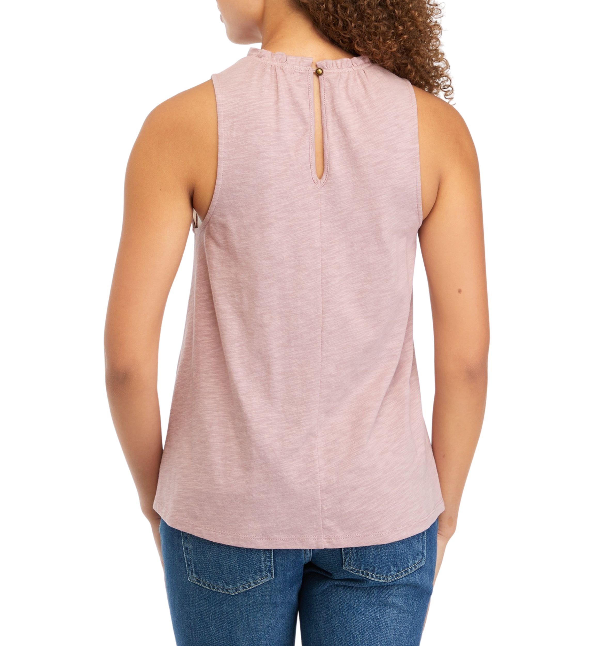 Sleeveless High Neck Swing Tank Top