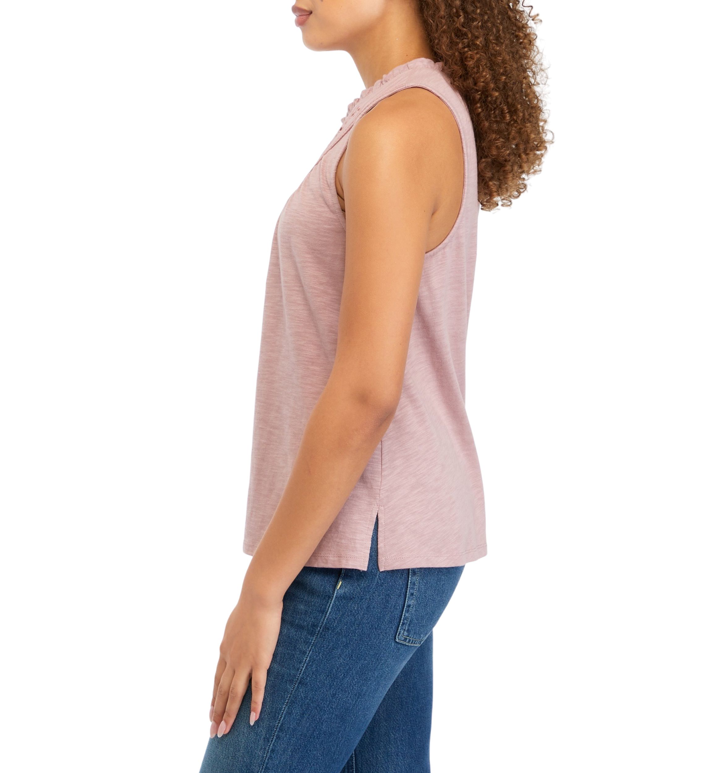 Sleeveless High Neck Swing Tank Top