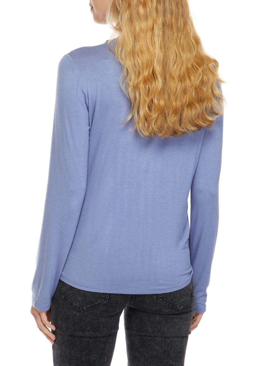 Juniors  Long Sleeve Knot Front T-Shirt