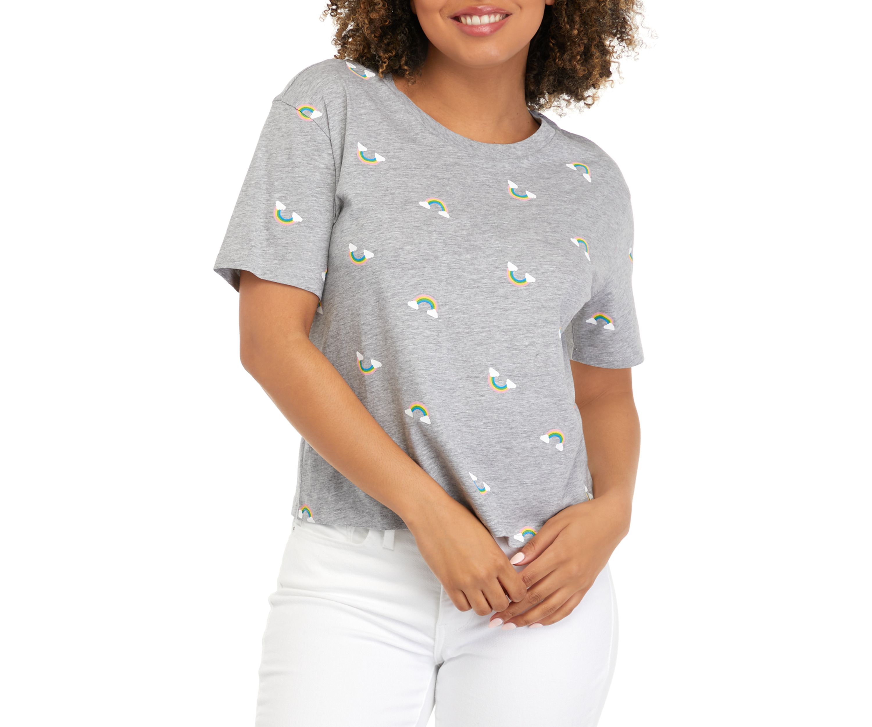 Juniors Rainbow Printed T-Shirt