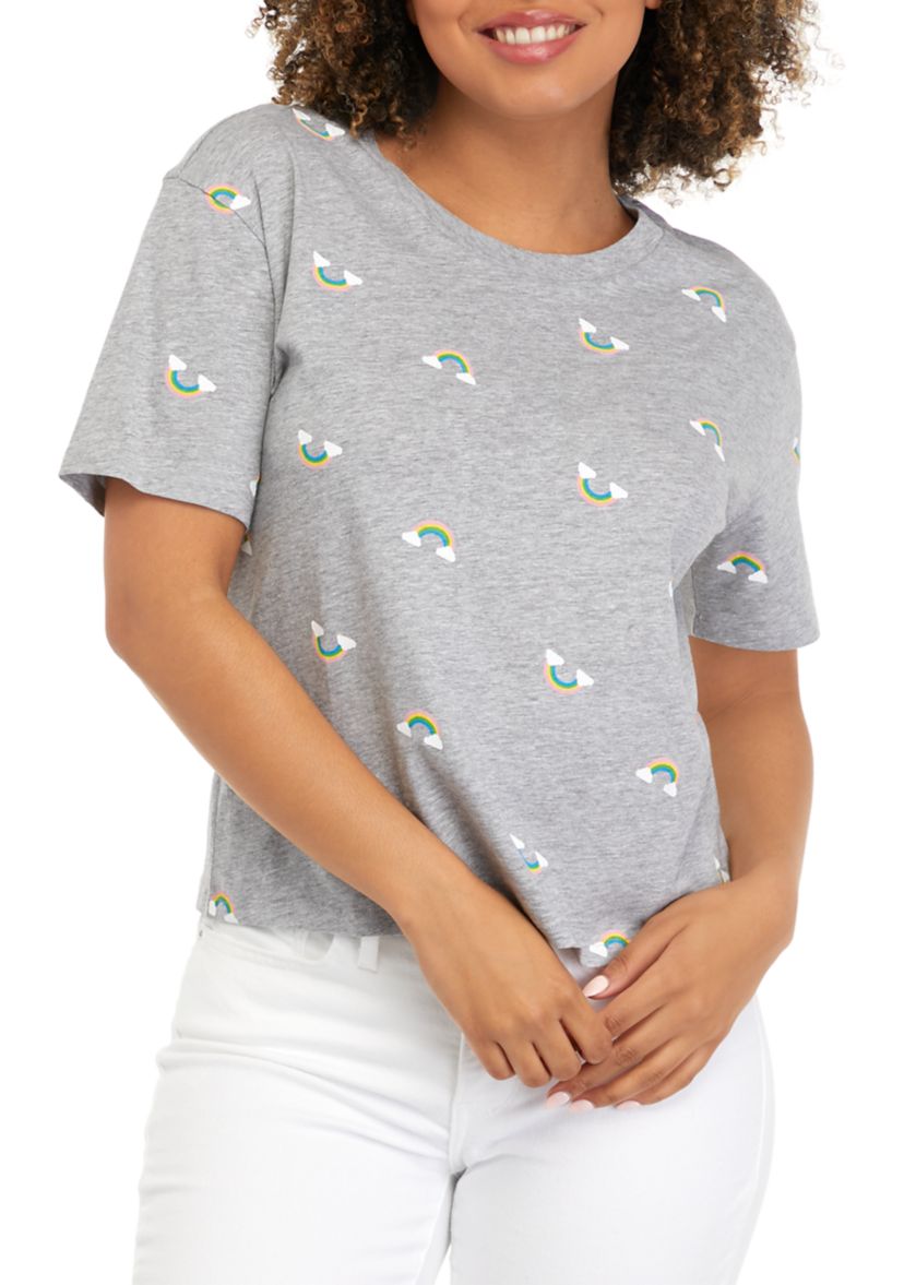 Juniors Rainbow Printed T-Shirt