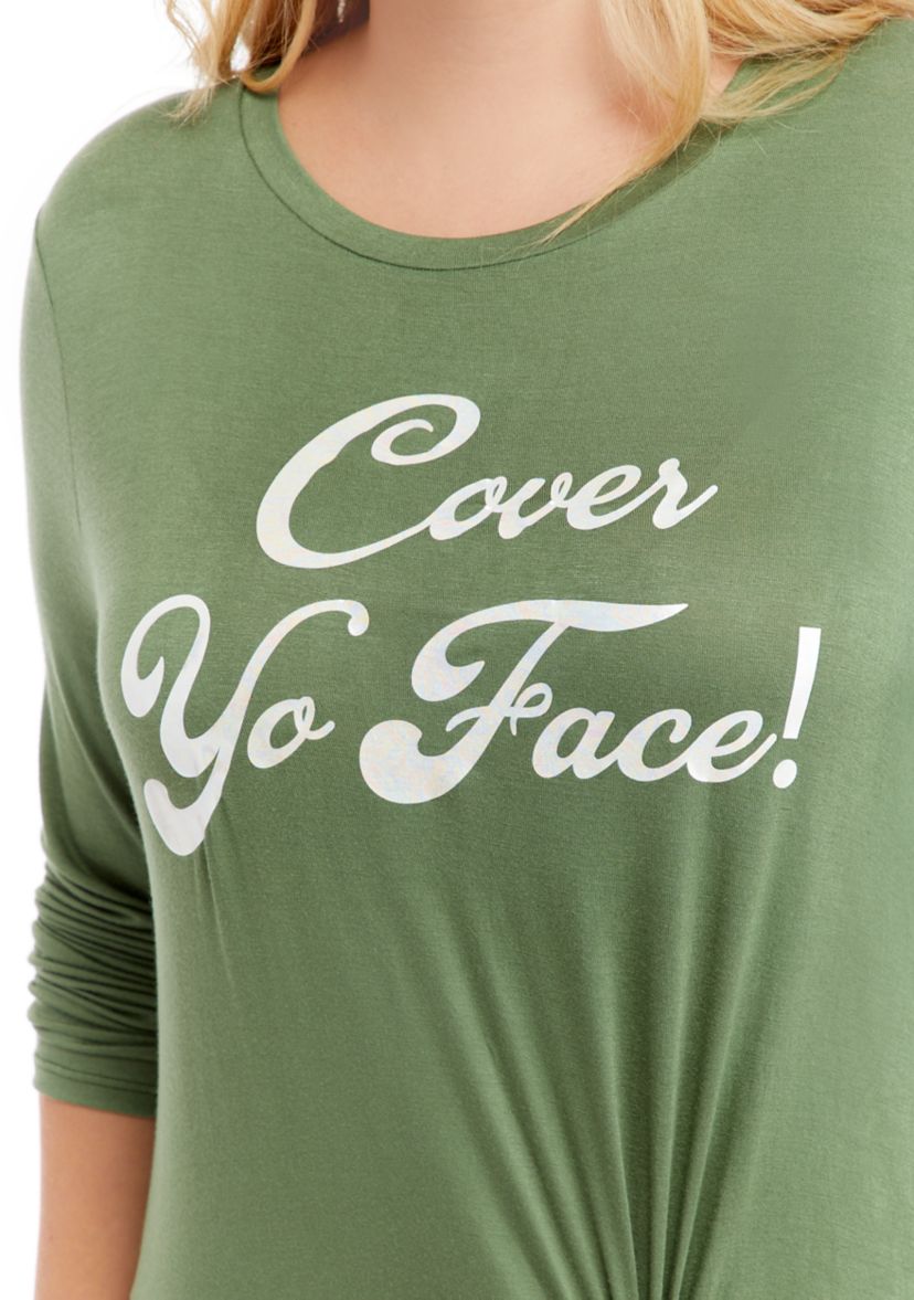 Plus Size Cover Yo Face Graphic T-Shirt