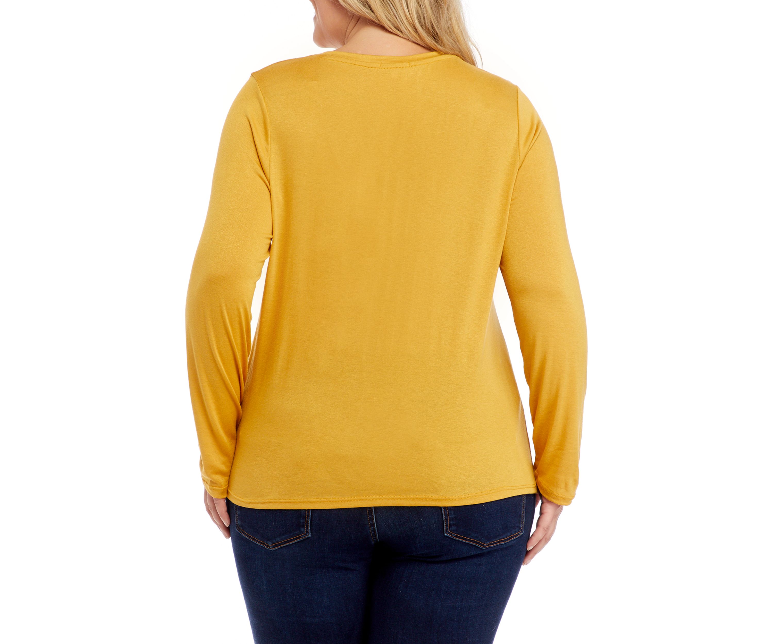 Plus Size Life of the Virtual Party Knot Front Top 