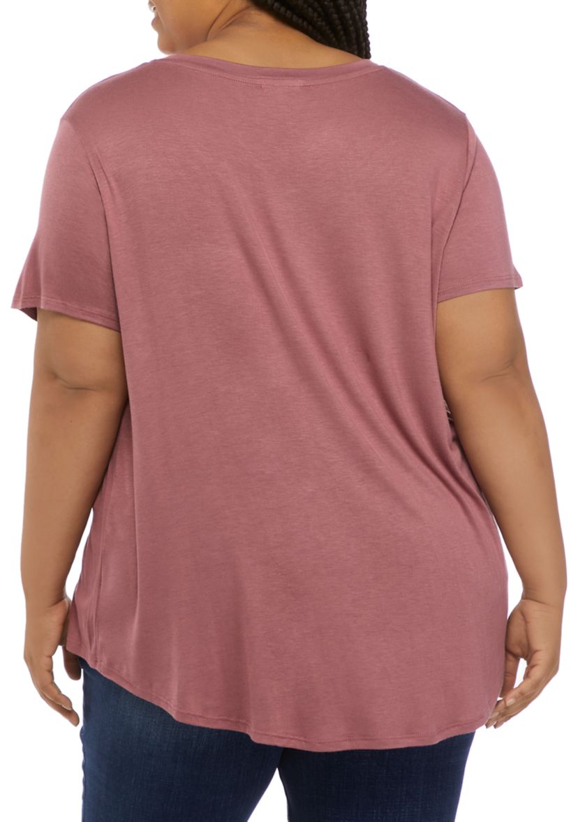 Plus Size Short Sleeve Pocket T-Shirt 