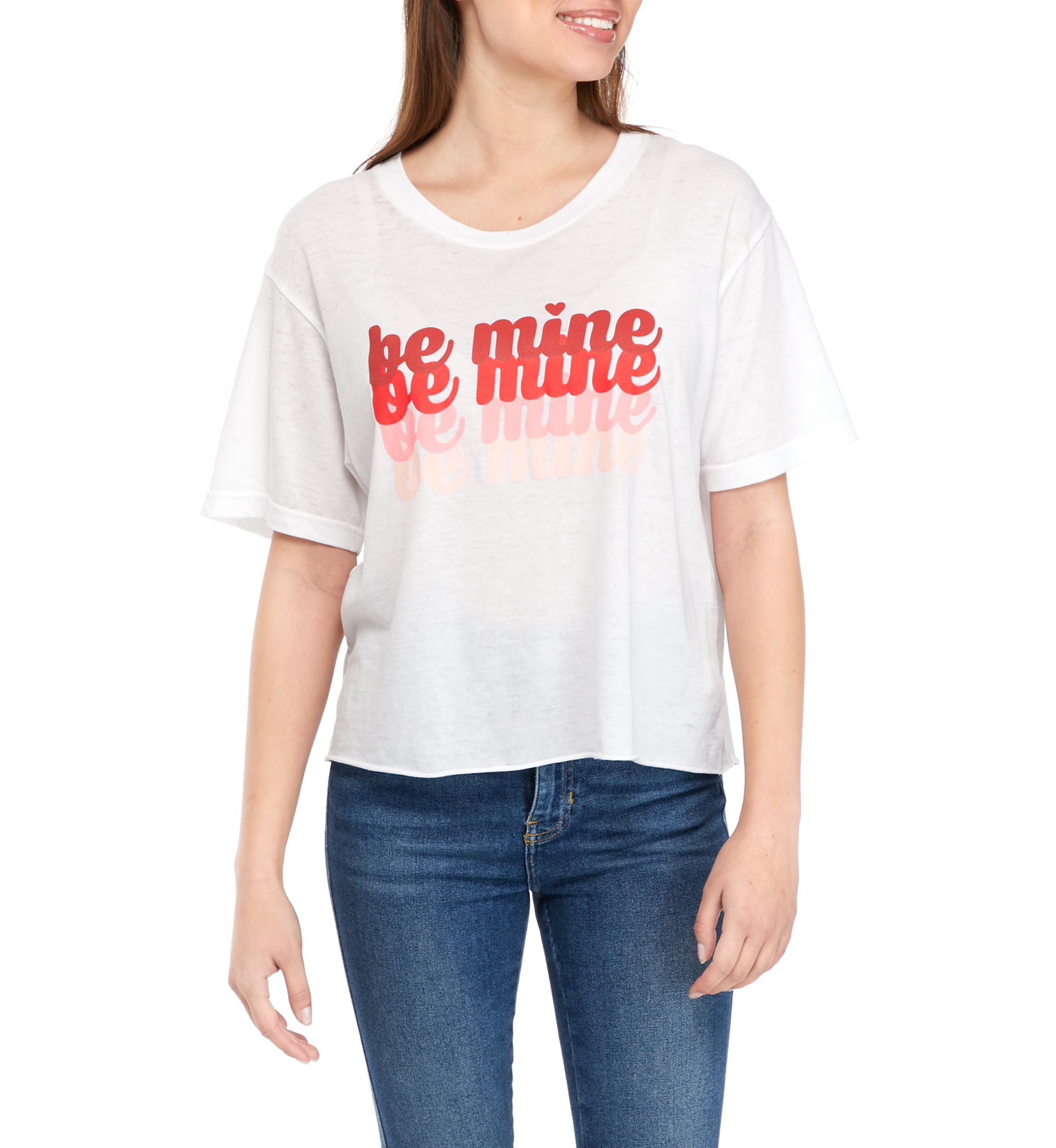 Juniors Short Sleeve Be Mine Graphic T-Shirt