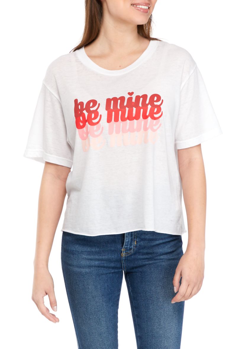 Juniors Short Sleeve Be Mine Graphic T-Shirt