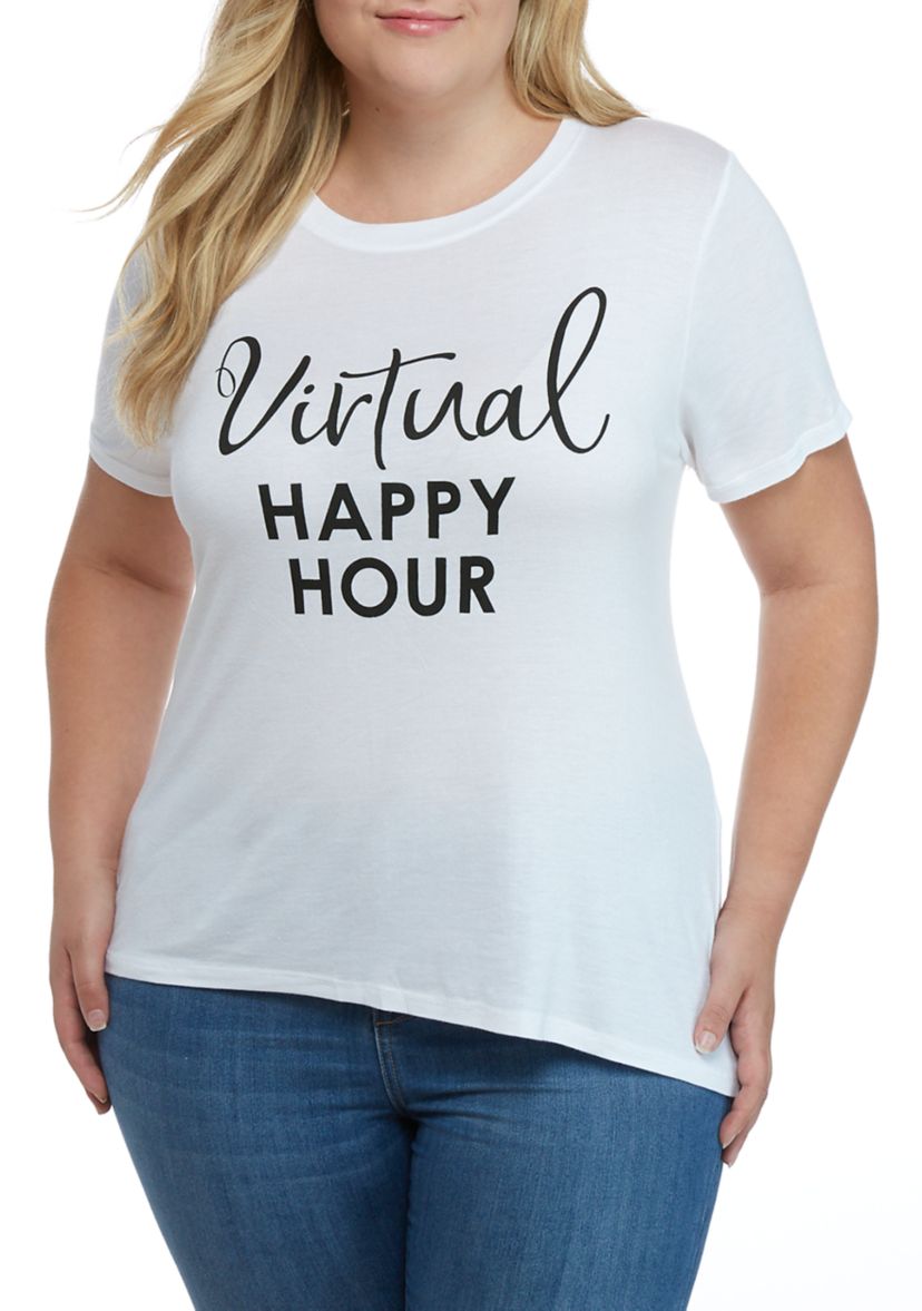 Plus Size Virtual Happy Hour Graphic T-Shirt