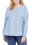 Plus Size French Terry Daisy Pullover