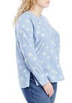 Plus Size French Terry Daisy Pullover
