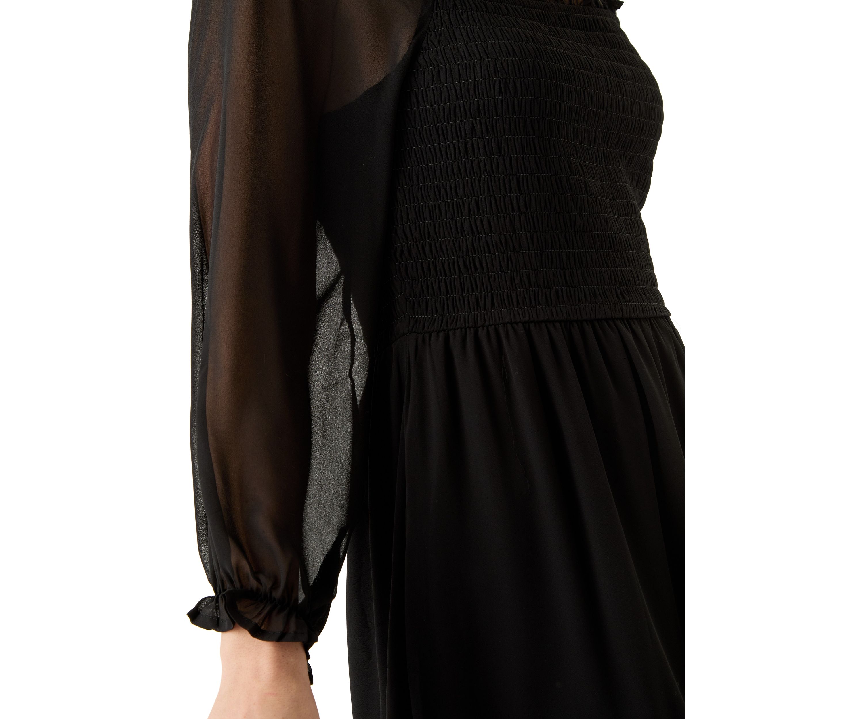 Womens Solid Smocked Mini Dress