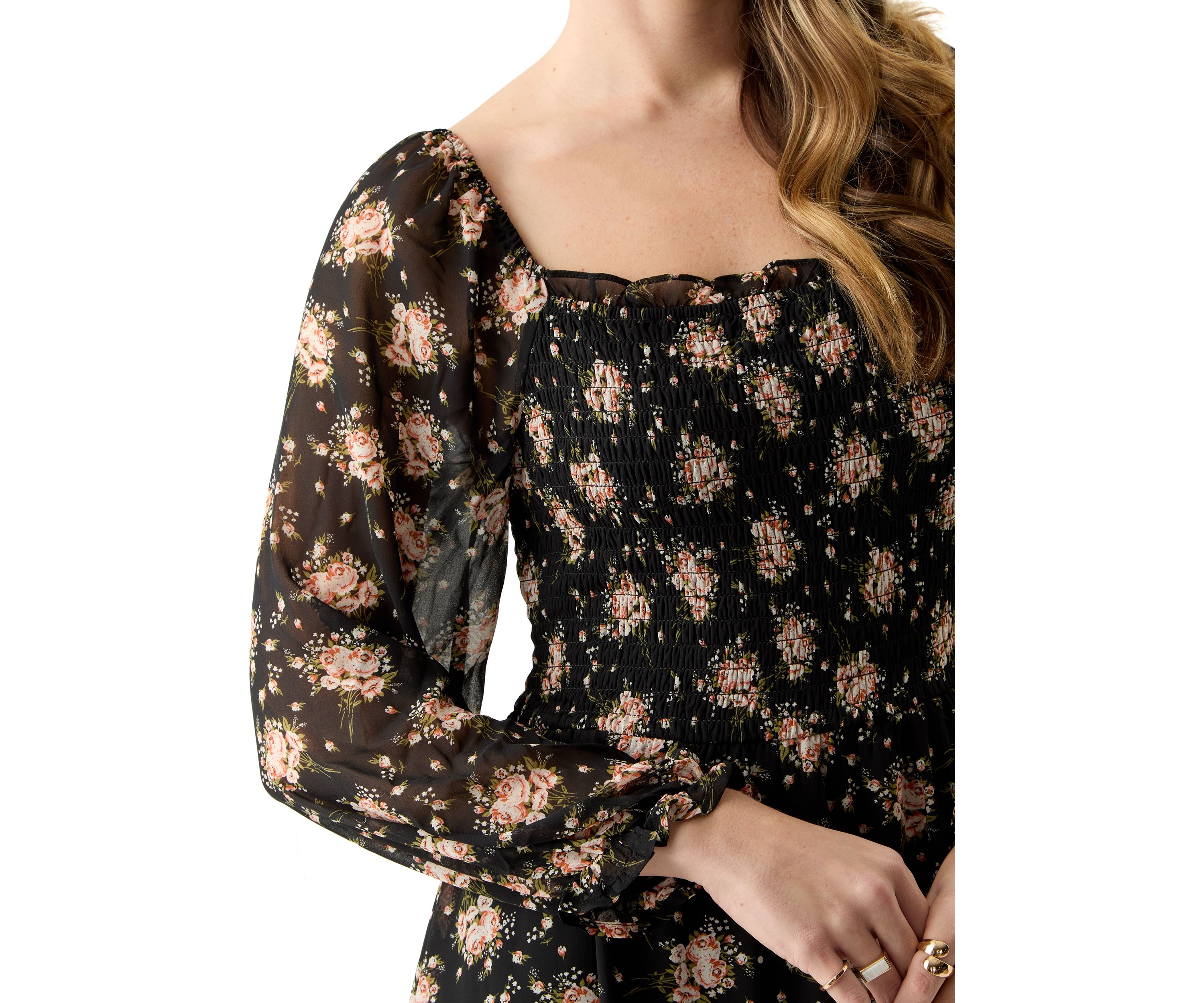 Womens Floral Printed Mini Dress