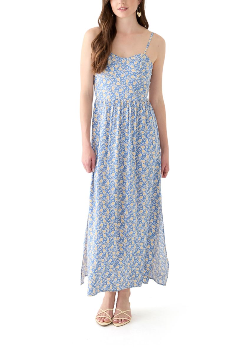 Womens Rayon Challis Printed Maxi Dress
