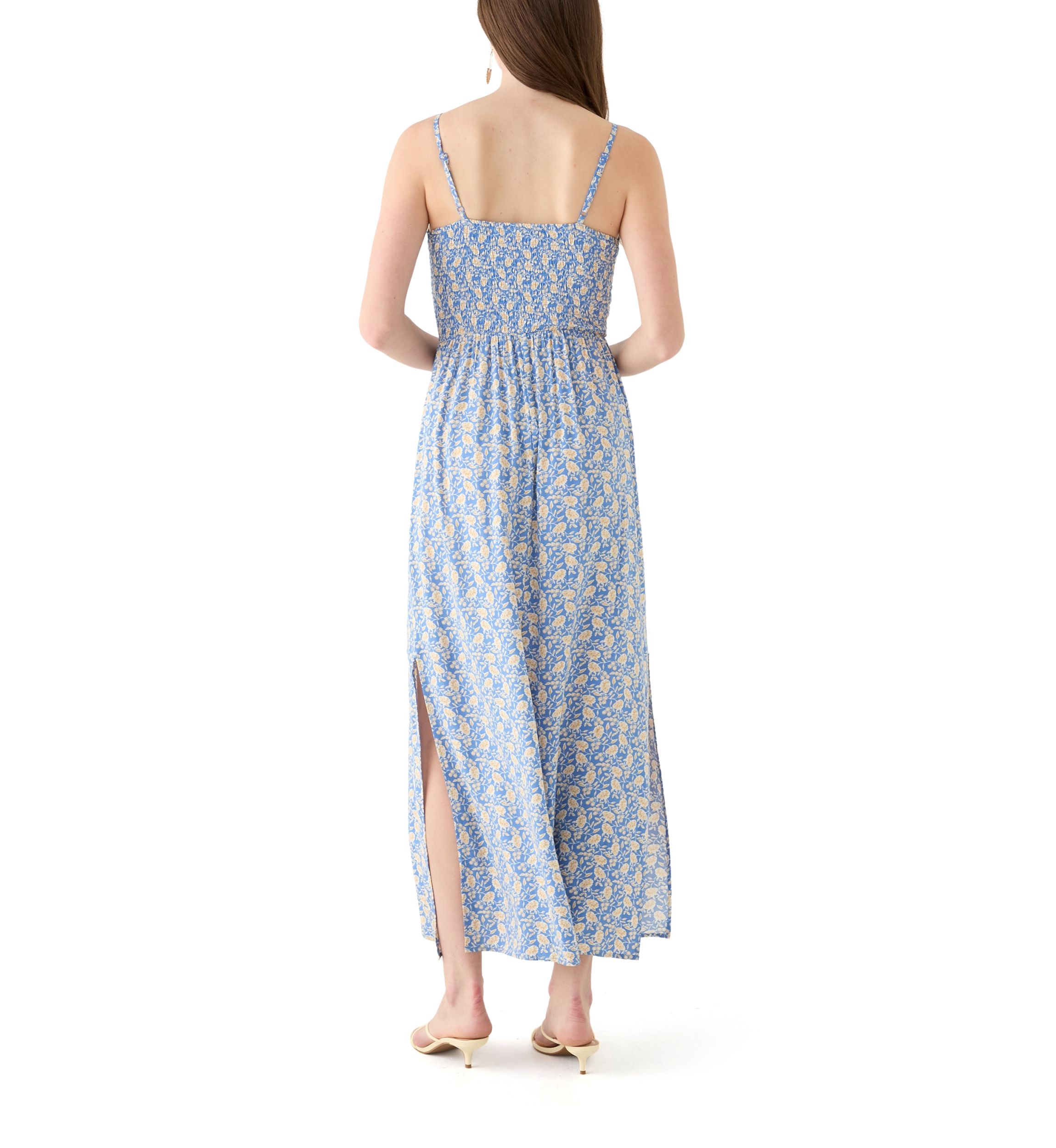 Womens Rayon Challis Printed Maxi Dress