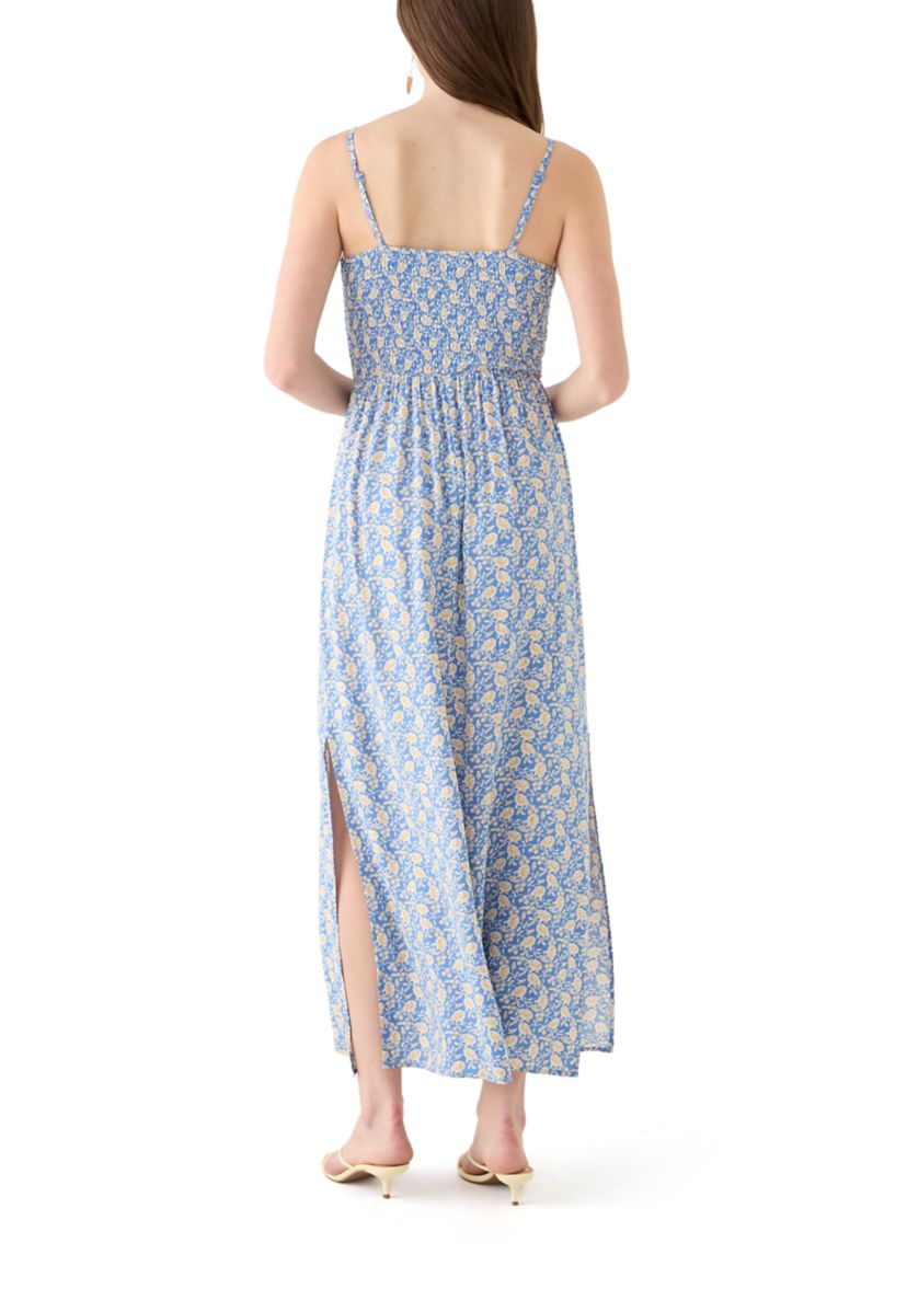Womens Rayon Challis Printed Maxi Dress