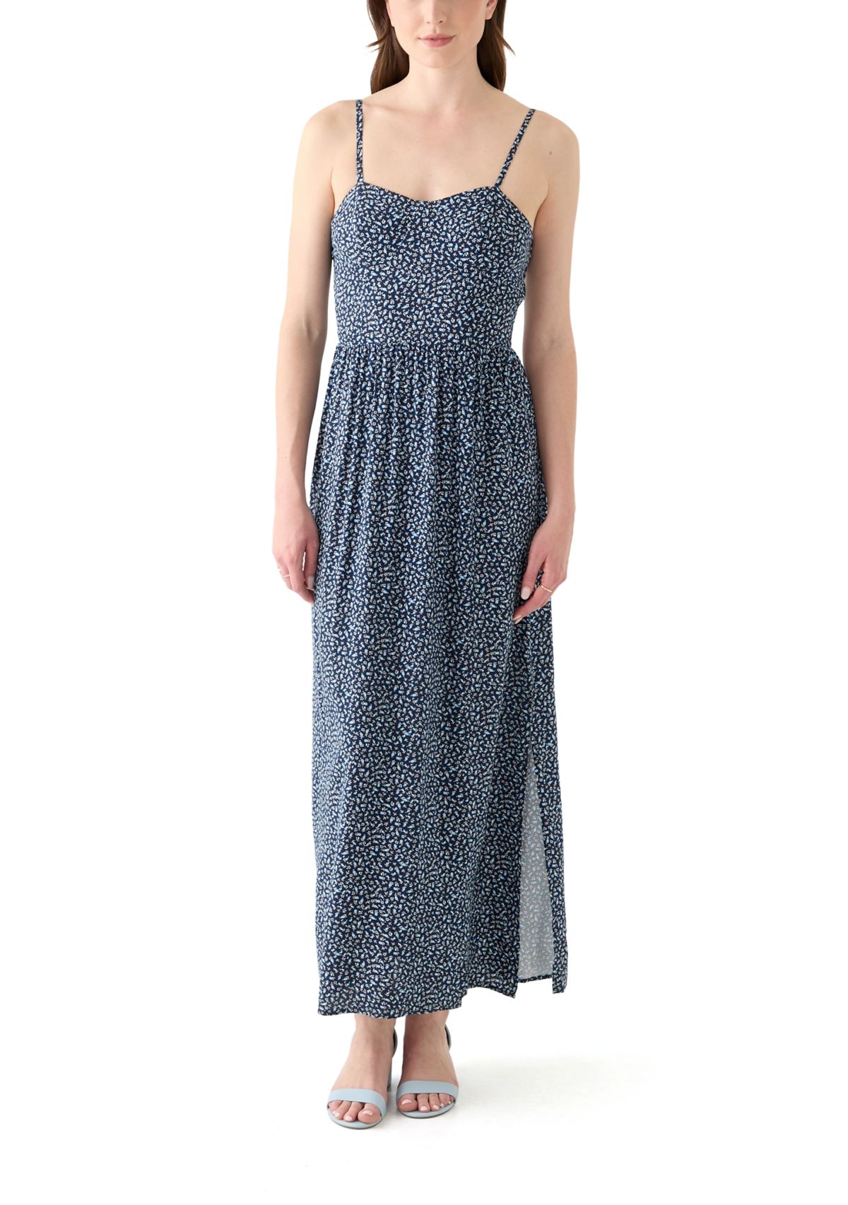 Womens Rayon Challis Printed Maxi Dress
