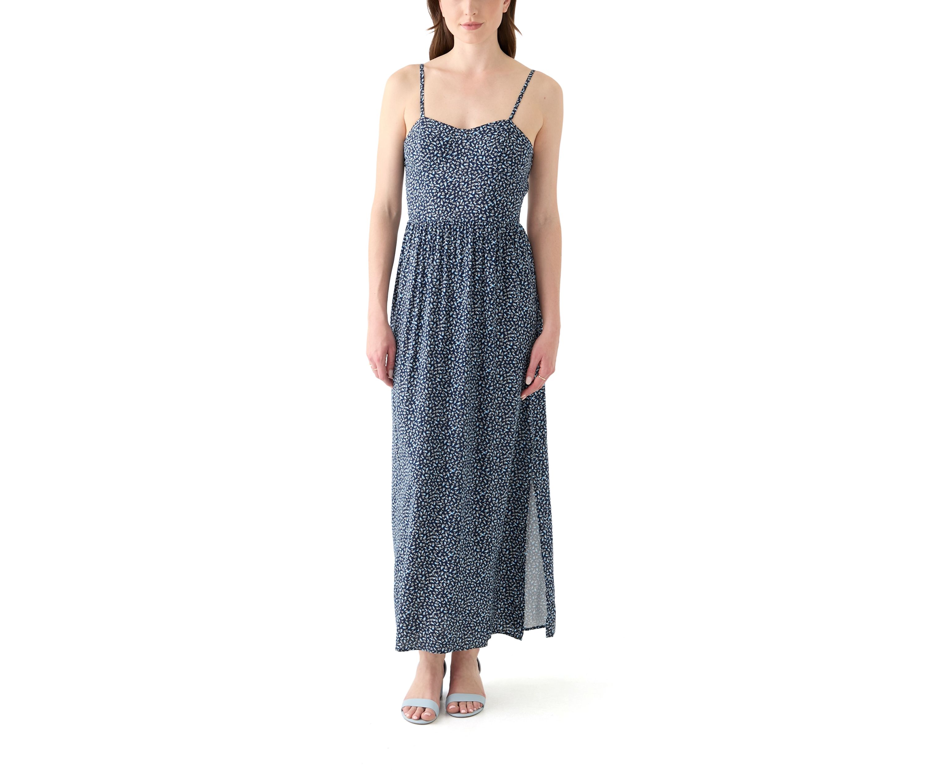 Womens Rayon Challis Printed Maxi Dress
