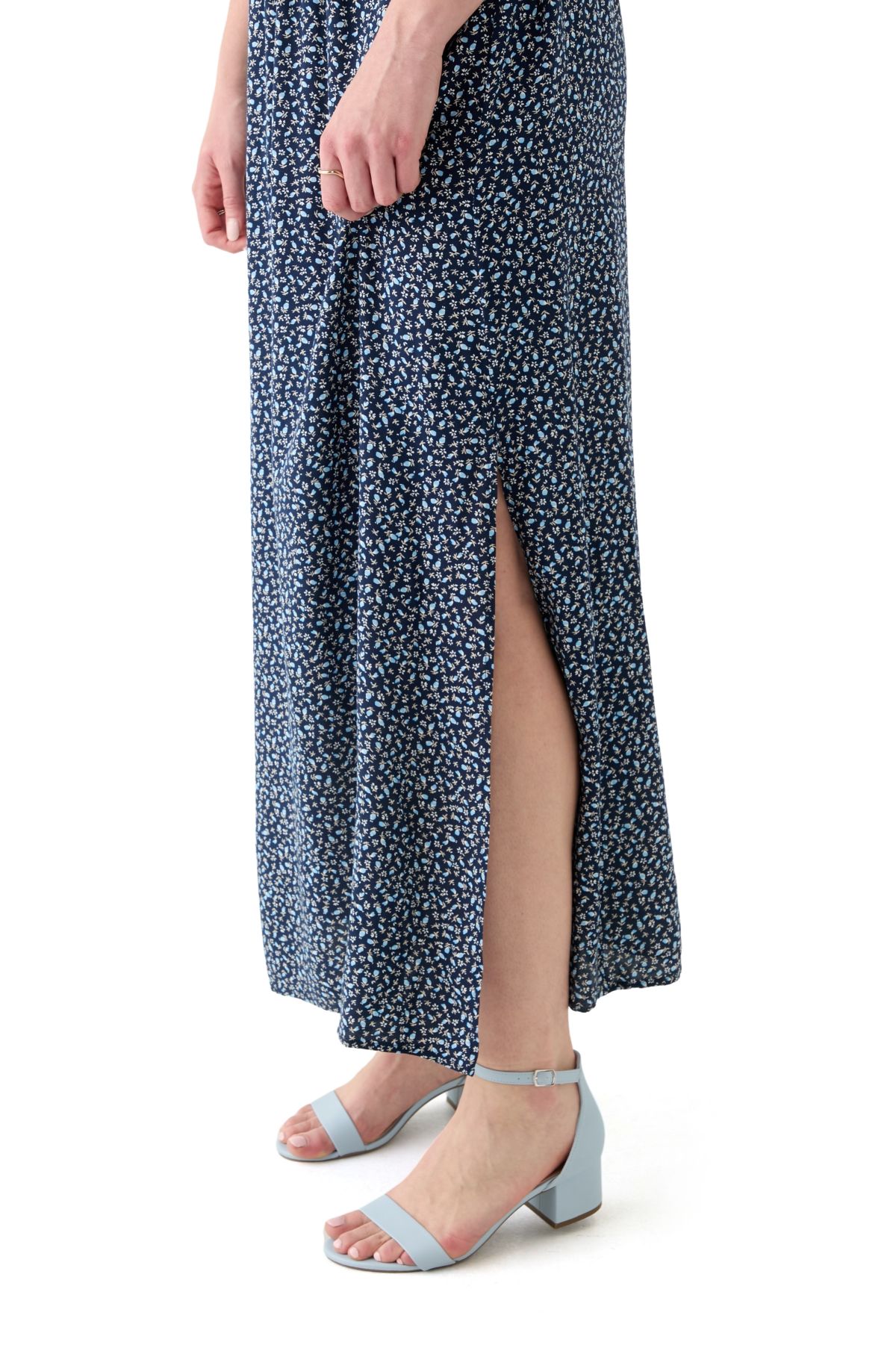 Womens Rayon Challis Printed Maxi Dress