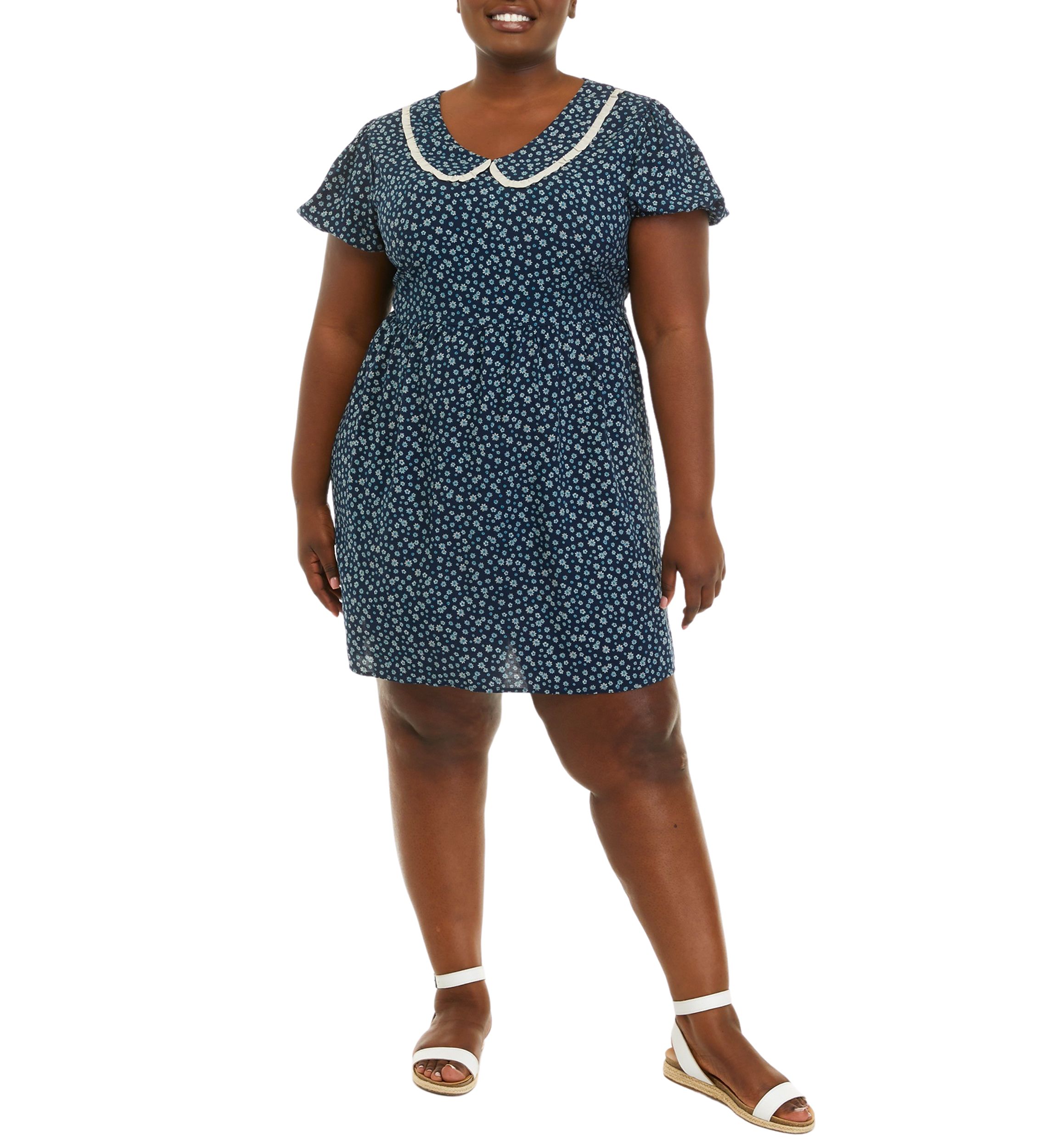 Plus Size Short Sleeve Collar Dress