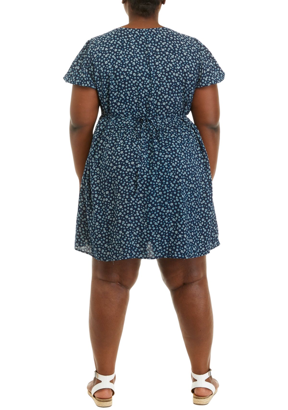 Plus Size Short Sleeve Collar Dress