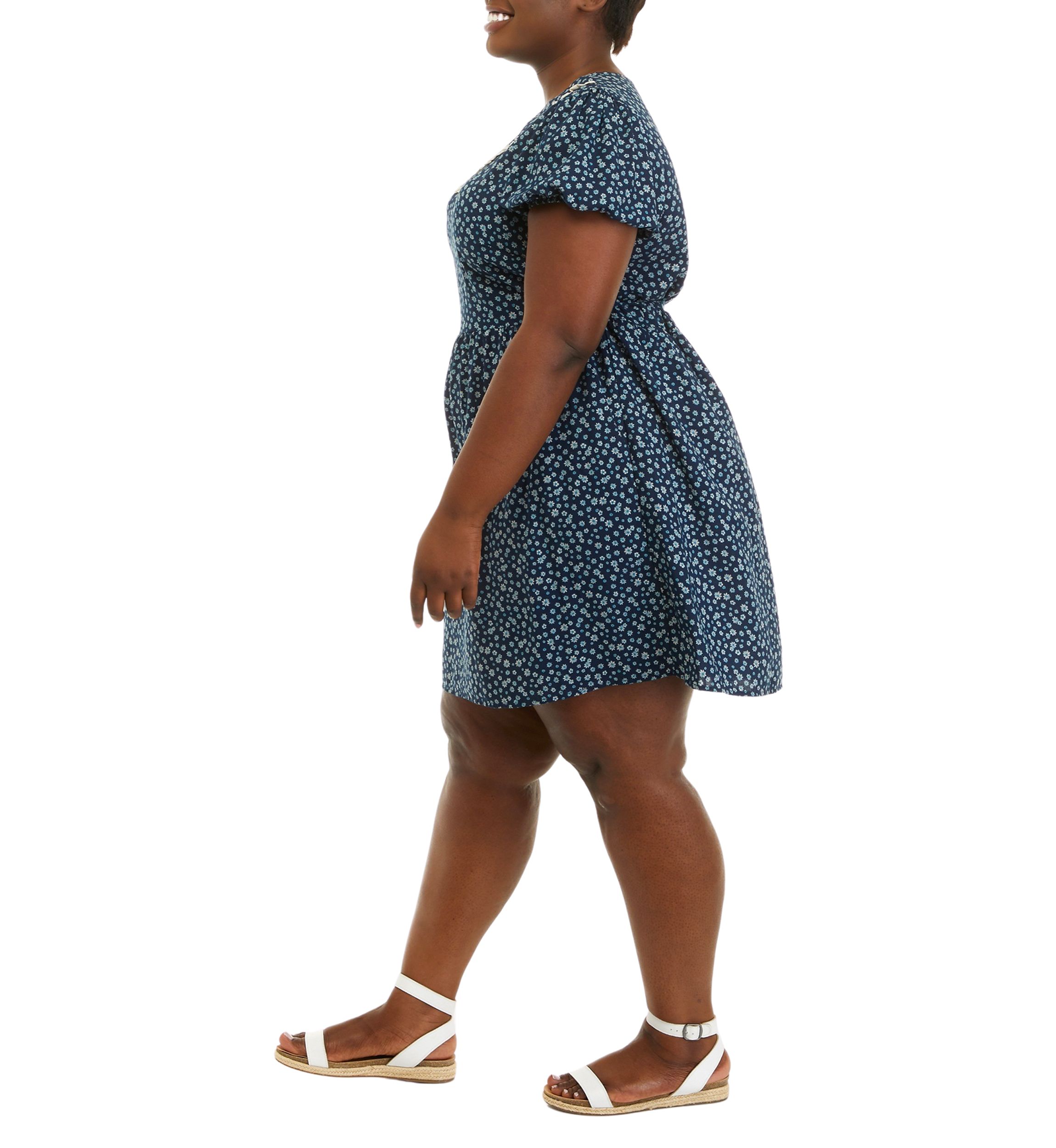 Plus Size Short Sleeve Collar Dress