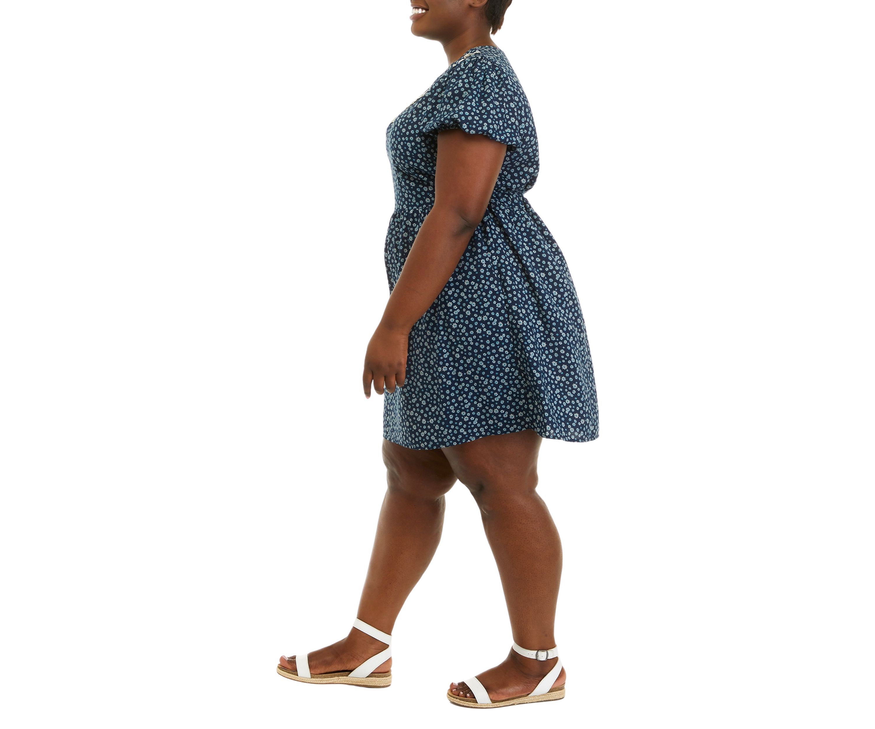 Plus Size Short Sleeve Collar Dress