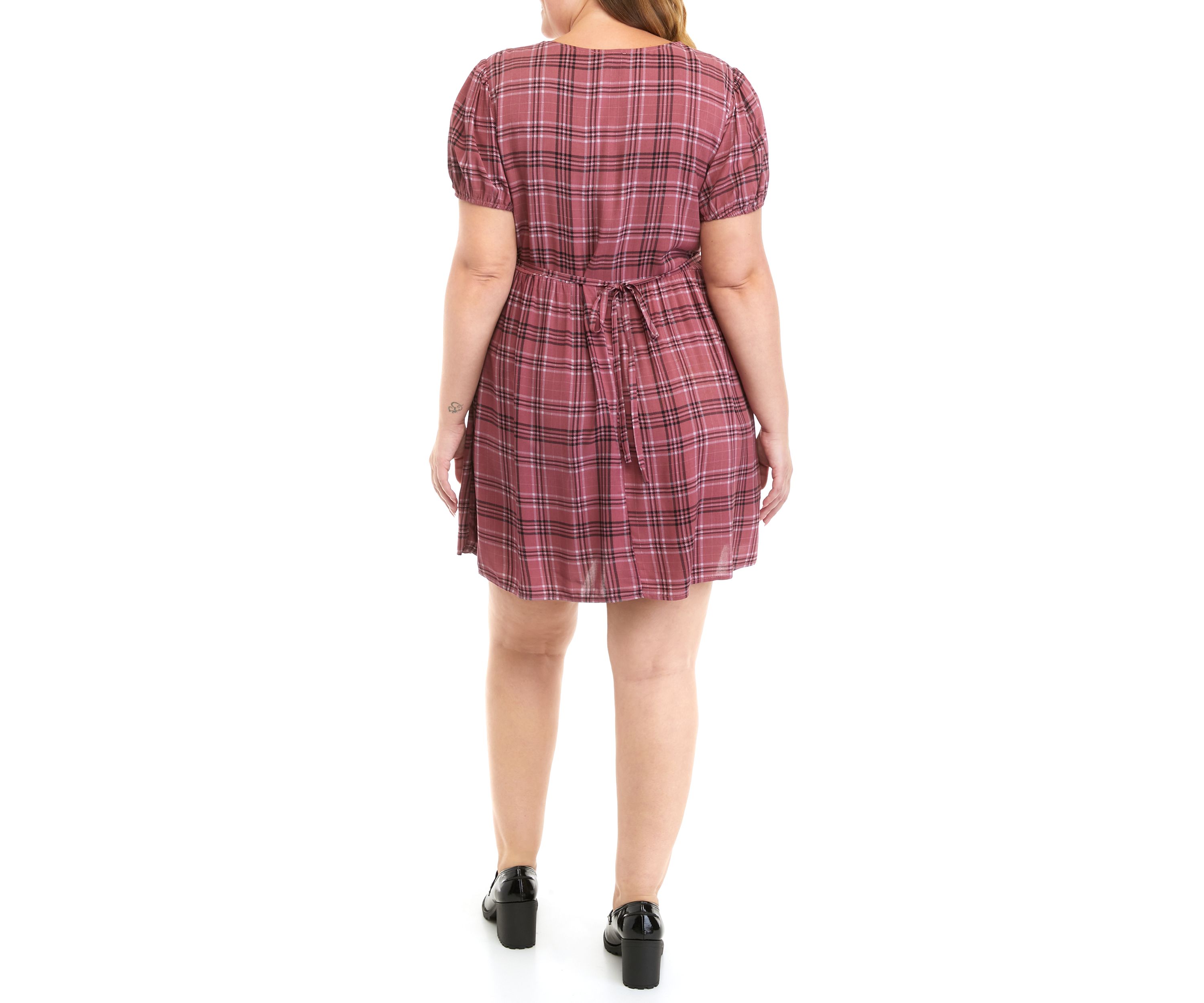 Plus Size Short Sleeve Collar Dress