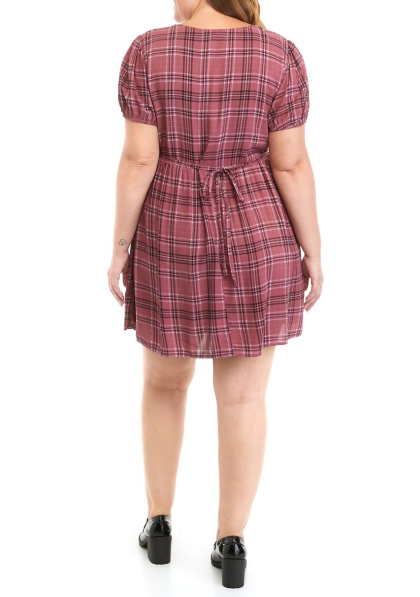 Plus Size Short Sleeve Collar Dress
