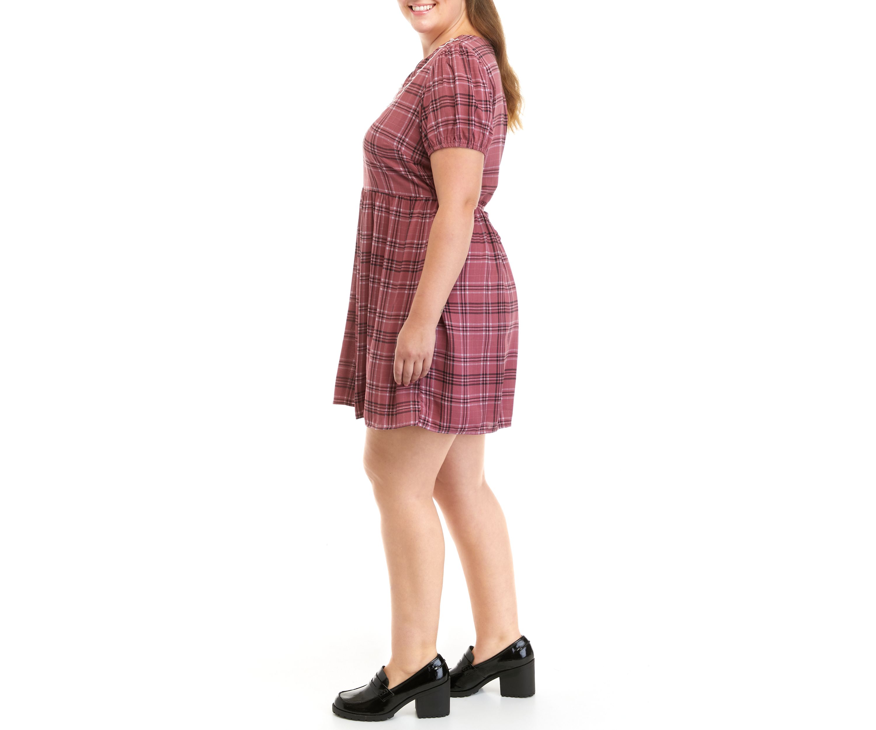 Plus Size Short Sleeve Collar Dress