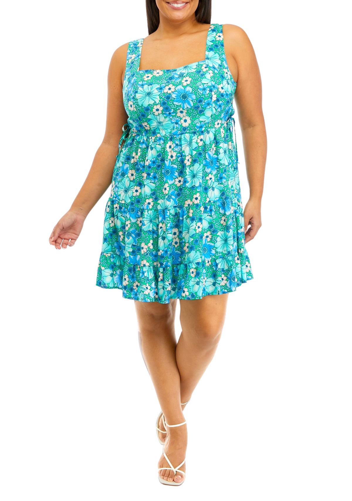 Plus Size Floral Tiered Dress