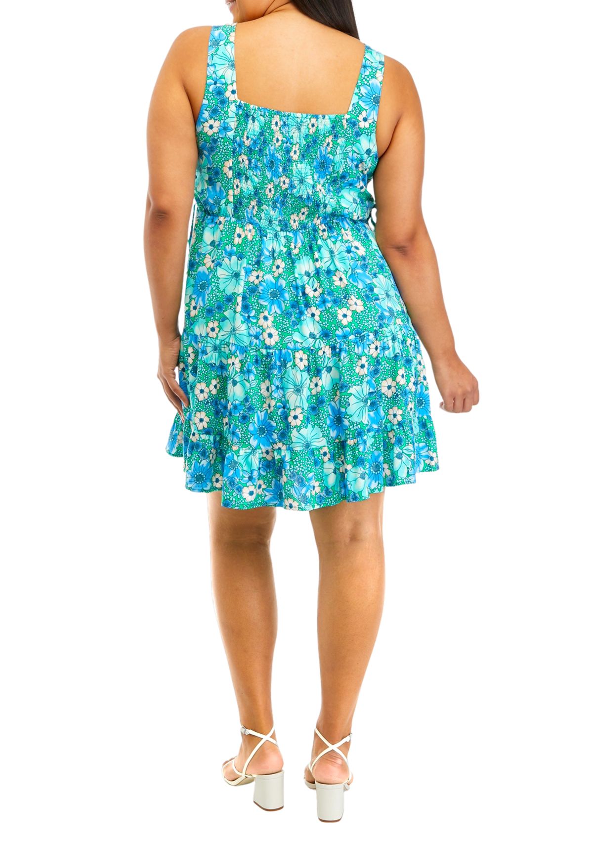 Plus Size Floral Tiered Dress