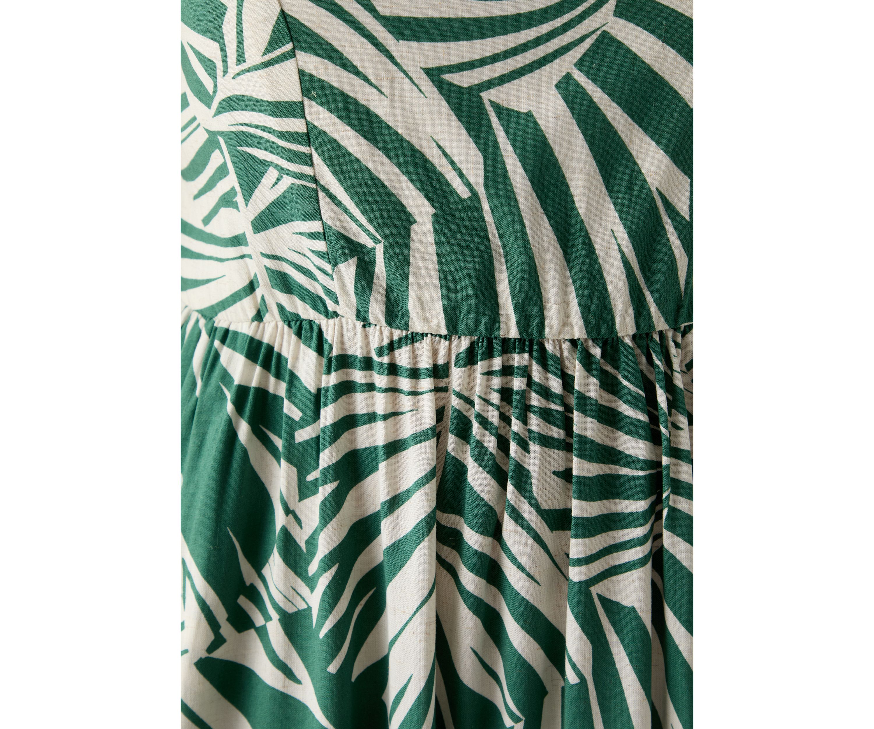 Womens Printed Rayon Challis Linen Maxi Dress
